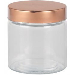 Porta Mantimento 880ml 11x12cm Redondo de Vidro Com Tampa Cobre de Aço Inox
